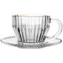 Imagem de Conjunto 4 xícaras de cristal com pires para café com fio de ouro Imperatriz Wolff 110 ml