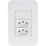 Imagem de Conjunto 4x2 1 Interruptor Simples 10A 250V e 2 Tomadas 2P+T 10 A 250 V Tramontina Tablet Branco