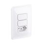 Imagem de Conjunto 4x2 2 Interruptor Simples e tomada 2P+T 10A Br ZEFFIA