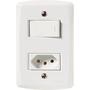 Imagem de Conjunto 4x2 com 1 Interruptor Paralelo 10 A 250 V e 1 Tomada 2P+T 10 A 250 V Tramontina Lux2 Branco