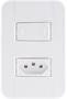 Imagem de Conjunto 4x2 com 1 Interruptor Paralelo 10 A 250 V e 1 Tomada 2P+T 10 A 250 V Tramontina Tablet Bran