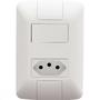 Imagem de Conjunto 4x2 com 1 Interruptor Paralelo 6 A 250 V e 1 Tomada 2P+T 10 A 250 V Tramontina Aria Branco