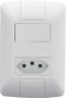 Imagem de Conjunto 4x2 com 1 Interruptor Paralelo 6 A 250 V e 1 Tomada 2P+T 20 A 250 V Tramontina Aria Branco