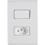 Imagem de Conjunto 4x2 com 1 Interruptor Simples 10 A 250 V e 1 Tomada 2P T 10 A 250 V Tramontina Liz Branco 120 unidades