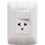 Imagem de Conjunto 4x2 com 1 Interruptor Simples 10 A 250 V e 1 Tomada 2P+T 15 A - 16 A 250 V Tramontina Aria 