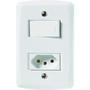 Imagem de Conjunto 4x2 com 1 Interruptor Simples 10 A 250 V e 1 Tomada 2P+T 20 A 250 V Tramontina Lux2 Branco