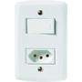 Imagem de Conjunto 4x2 com 1 Interruptor Simples 10 A 250 V e 1 Tomada 2P+T 20 A 250 V Tramontina Lux2 Branco