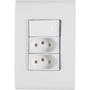 Imagem de Conjunto 4x2 com 1 Interruptor Simples 10 A 250 V e 2 Tomadas 2P+T 10 A 250 V Tramontina Liz Branco