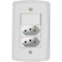 Imagem de Conjunto 4x2 Com 1 Interruptor Simples 10 A 250 V E 2 Tomadas 2p+t 20 A 250 V Lux2 Branco