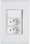 Imagem de Conjunto 4x2 com 1 Interruptor Simples 10 A 250 V e 2 Tomadas 2P+T 20 A 250 V Tramontina Liz Branco