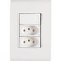 Imagem de Conjunto 4x2 com 1 Interruptor Simples 10 A 250 V e 2 Tomadas 2P+T 20 A 250 V Tramontina Liz Branco