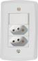 Imagem de Conjunto 4x2 com 1 Interruptor Simples 10 A 250 V e 2 Tomadas 2P+T 20 A 250 V Tramontina Lux2 Branco