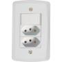 Imagem de Conjunto 4x2 com 1 Interruptor Simples 10 A 250 V e 2 Tomadas 2P+T 20 A 250 V Tramontina Lux2 Branco