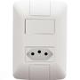 Imagem de Conjunto 4x2 Com 1 Interruptor Simples 6 A 250 V E 1 Tomada 2p+t 10 A 250 V Aria Branco