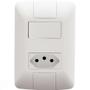 Imagem de Conjunto 4x2 Com 1 Interruptor Simples 6 A 250 V E 1 Tomada 2p+t 20 A 250 V Aria Branco