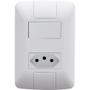 Imagem de Conjunto 4x2 com 1 Interruptor Simples 6 A 250 V e 1 Tomada 2P+T 20 A 250 V Tramontina Aria Branco