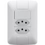 Imagem de Conjunto 4x2 com 1 Interruptor Simples e 2 Tomadas Aria