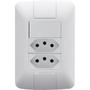 Imagem de Conjunto 4x2 com 1 Interruptor Simples e 2 Tomadas Aria