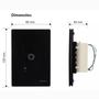 Imagem de Conjunto 4x2 com 1 Interruptor Touch Inteligente Wifi - Alexa Preto MarGirius