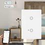 Imagem de Conjunto 4x2 com 2 Interruptor Touch Inteligente Wifi - Alexa Branco  MarGirius