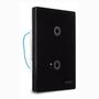 Imagem de Conjunto 4x2 com 2 Interruptor Touch Inteligente Wifi - Alexa Preto  MarGirius