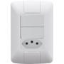 Imagem de Conjunto 4x2 Com 2 Interruptores Paralelos 6 A 250 V E 1 Tomada 2p+t 10 A 250 V Aria Bran