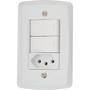 Imagem de Conjunto 4x2 com 2 Interruptores Simples 10 A 250 V e 1 Tomada 2P+T 10 A 250 V Tramontina Lux2 Branco