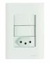Imagem de Conjunto 4x2 com 2 Interruptores Simples 10 A 250 V e 1 Tomada 2P+T 20 A 250 V Tramontina Giz Branco