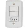 Imagem de Conjunto 4x2 com 2 Interruptores Simples 10 A 250 V e 1 Tomada 2P+T 20 A 250 V Tramontina Lux2 Branco