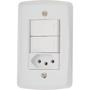 Imagem de Conjunto 4x2 com 2 Interruptores Simples 10 A 250 V e 1 Tomada 2P+T 20 A 250 V Tramontina Lux2 Branco