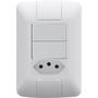 Imagem de Conjunto 4x2 com 2 Interruptores Simples 6 A 250 V e 1 Tomada 2P+T 10 A 250 V Tramontina Aria Branco