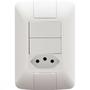 Imagem de Conjunto 4x2 com 2 Interruptores Simples 6 A 250 V e 1 Tomada 2P+T 10 A 250 V Tramontina Aria Branco