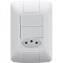 Imagem de Conjunto 4x2 Com 2 Interruptores Simples E 1 Tomada 2p+T 10a Tramontina Aria