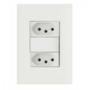 Imagem de Conjunto 4x2 com 2 Tomadas 2P+T 20 A 250 V Tramontina Giz Branco