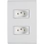 Imagem de Conjunto 4x2 com 2 Tomadas 2P T Tramontina 10 A 250 V Liz Branco 120 unidades