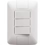 Imagem de Conjunto 4x2 com 3 Interruptores Simples Tramontina Aria 6 A 250 V Branco