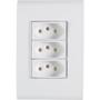 Imagem de Conjunto 4x2 Com 3 Tomadas 2p+T 10 A 250 V Tramontina Liz Branco