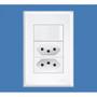 Imagem de Conjunto 4x2 Interruptor 1 Tecla Paralela + Tomada Dupla 10A Modular Evidence - Fame