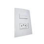 Imagem de Conjunto 4x2 + Interruptor Duplo c/ tomada de 10A Branco