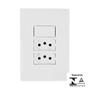 Imagem de Conjunto 4x2 Tomada Dupla 10A Bivolt E Interruptor Simples 10A  I9 Ilumi
