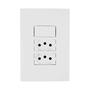 Imagem de Conjunto 4x2 Tomada Dupla 10A Bivolt E Interruptor Simples 10A  I9 Ilumi