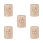 Imagem de Conjunto 5 de Interruptores de 1 Tecla Simples, Modular, com Placa 4x2 e Suporte
