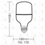 Imagem de Conjunto 5 Lâmpada High Led Tkl 170 30w 6500k E27 Taschibra
