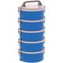 Imagem de Conjunto 5 Marmitas Térmicas Marmitex Termoprato Tekcor 1,5 Litros Almoço Lanche Soprano Azul