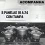 Imagem de Conjunto 5 peças de panelas caçarolas cozinha moderna