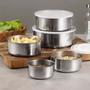 Imagem de Conjunto 5 Peças Tigelas Com Tampa Resistente Inox