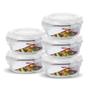 Imagem de Conjunto 5 Potes 400ml Vidro Hermético Mantimentos Marmita