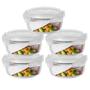 Imagem de Conjunto 5 Potes 950ml Vidro Hermético Mantimentos Marmita