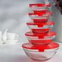 Imagem de Conjunto 5 Potes de Vidro Herméticos Redondo Bowls Tigela Com Tampa Porta Mantimentos Com Vedação Marmita Vasilha