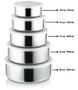Imagem de Conjunto 5 Potes Tigelas Inox com Tampa Resistente